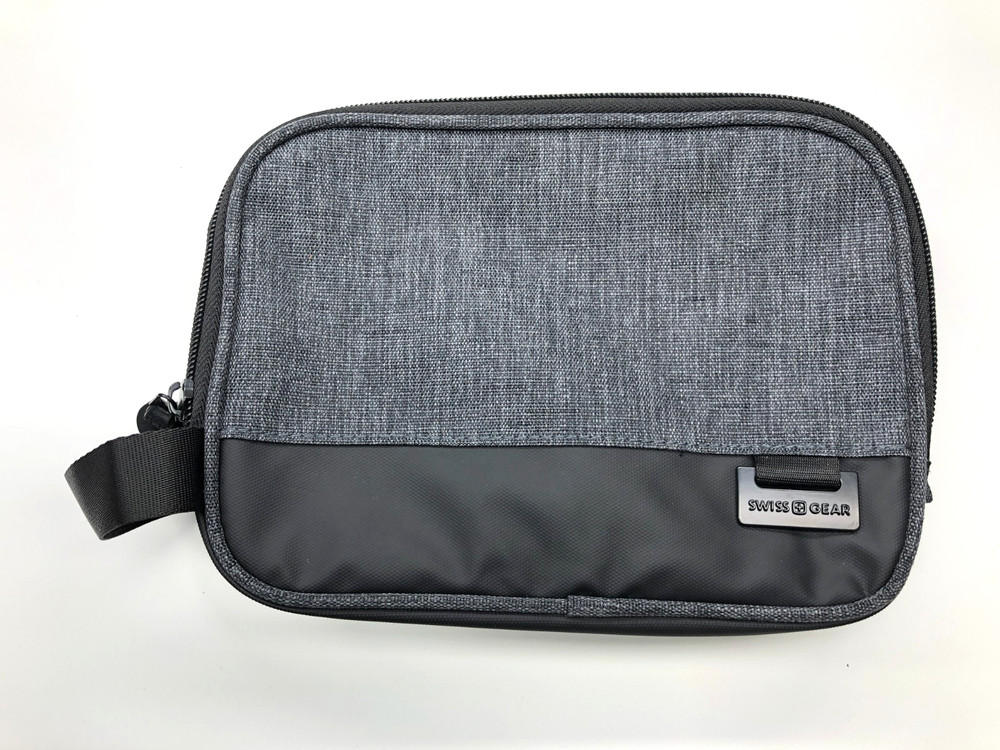 Swiss Gear Travel Bag Toiletries Gray Mens Zip Handle Organizer Compartments