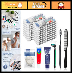 25 Pack Travel Toiletry Kit – 6-in-1 Disposable Hygiene Essentials for On-the-Go