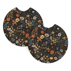 MAGIFUN 2PCS Car Cup Holder Coasters for Holders Anti-Slip Floral Print