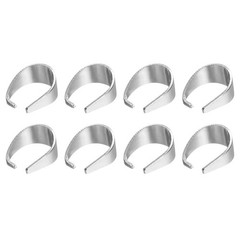 400Pcs 6 x 8mm Pinch Clip Clasp Pendant Bail Connector, White K