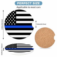 American Police Flag 2 Pack Car Cup Holder 2 Pack,