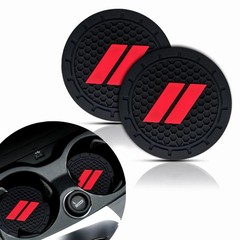 2Pcs Car Cup Holder Coaster for Challenger Dakota Charger SRT Avenger Red