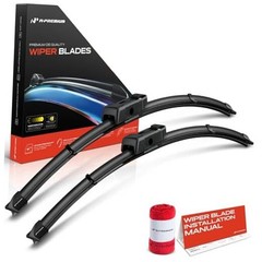 Pack of 2 Windshield Wiper Blades with Wear Indicator & Towel – Compatible