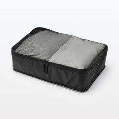 MUJI Foldable Polyester Sorting Case Black M Approx. 26 x 40 x 10 cm