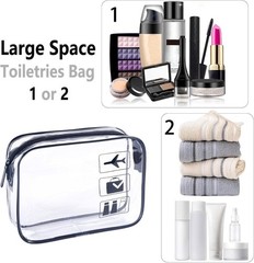 Eco-Friendly TSA Approved Clear Toiletry Bags – 3 Pack for Effortless Travel