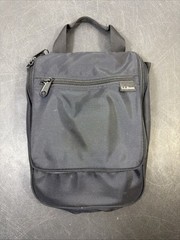 L.L.Bean Nylon Toiletry Black Travel Bag Organizer Zip Carry Handle 0WN99