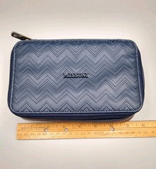 Missoni For Delta Navy Chevron Travel Toiletry Cosmetic Bag Case Zip Pouch
