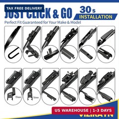 2 pcs 24&Prime; 23&Prime; Front & Rear Windshield Wiper Blades,VIZIRAYN Replacement for BMW