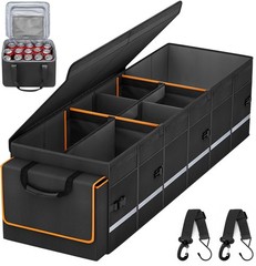 Car Trunk Organizer and Storage with Lid & Removable Leakproof Cooler Bag, Car A