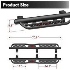 Heavy Duty Powder Coated Running Boards 6 Inch Side Steps Durable 4 Door Step