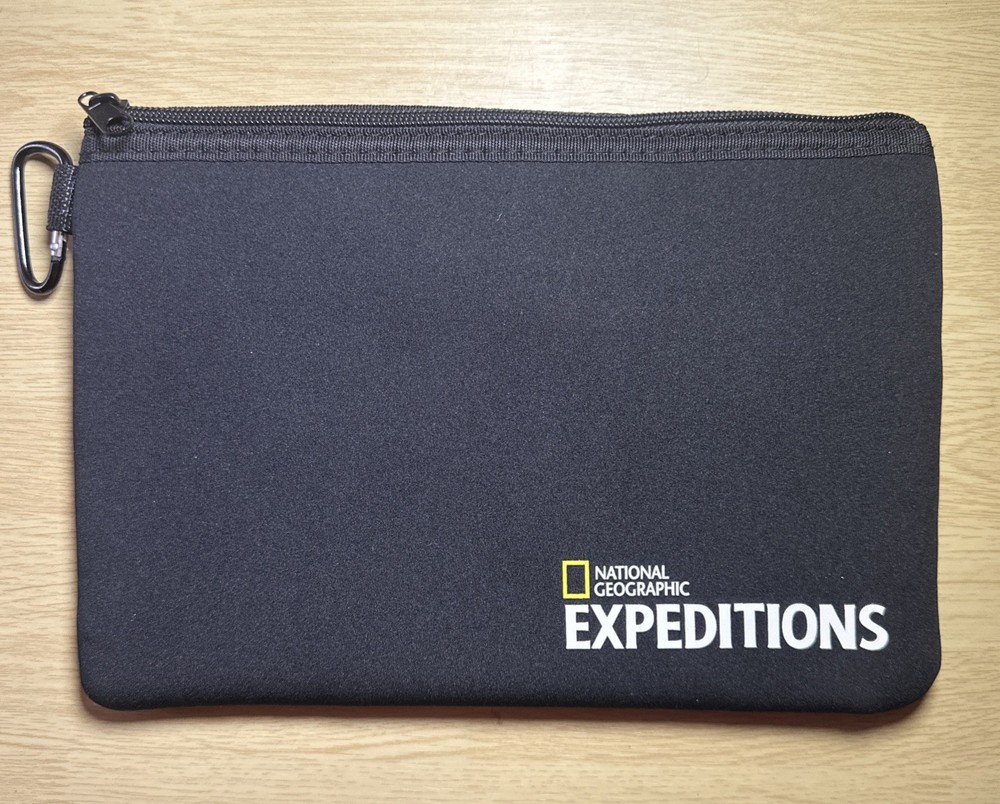 National Geographic Expeditions Black Amenities Bag Travel Pouch Zip