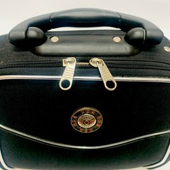 JOE USA Womens Travel Case Vanity Bag Black Zip Lock Mirror Carry On