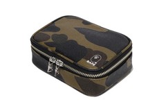 A BATHING APE 1ST CAMO AMENITY POUCH TRAVEL GREEN 1M20-190-003 Japan New