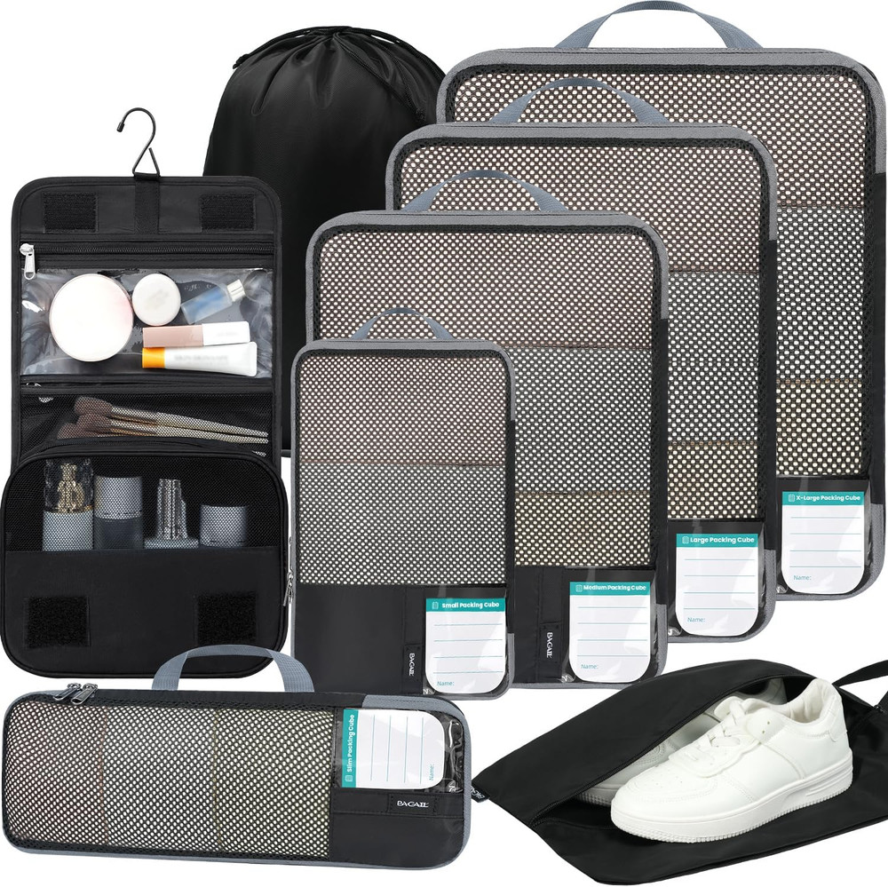 4 Set/6 Set/8 Set Compression Packing Cubes Travel Accessories