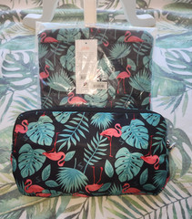 Lug Insulated Zipper Bag & Packable Tote Discontinued Tropical Flamingo Floral