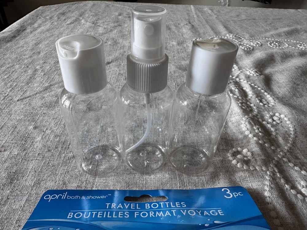 April Bath & Shower travel bottles – 3 count PKG- 3 packages (total 9 bottles)