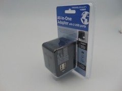 Travel Smart All in One Adapter with 2 USB Ports – Black Travelsmart By Conair