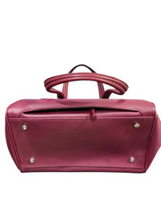Tumi Travel burgundy leather tote / handbag expendable with double zipper READ