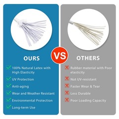 Ball Bungee Cords 6 Inch,50 PCS White Tarp Ties 6 Inch,