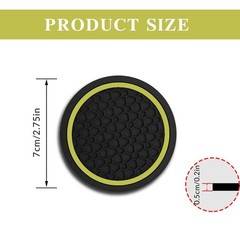 4PCS Car Cup Holder Coasters, Dustproof Automotive Interior Yellow