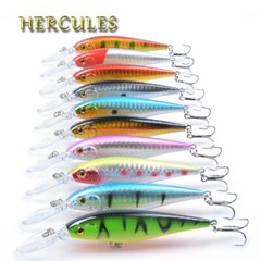 10pcs 11cm/10.5g Trolling Bait Minnow Fishing Lure Bass Crankbait Tackle Wobbler