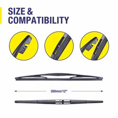 12Inch Rear Wiper Blades Pack of 2 for Honda CRV, Element & More