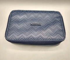 Missoni For Delta Navy Chevron Travel Toiletry Cosmetic Bag Case Zip Pouch