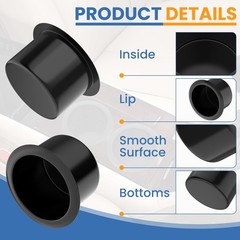 DALQUIS 2Pcs Black Plastic Sofa Cup Holder, Recessed Holder