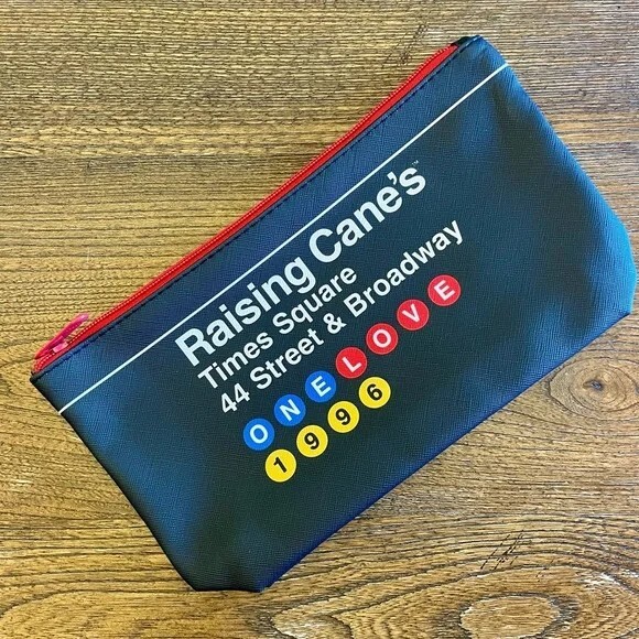 Raising Cane&rsquo;s Times Square Travel Pouch/Toiletry Bag, Black Red Blue One Love