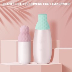 10Pack Silicone Bottle Covers for Travel, Stretching Elastic Sleeves, Multicolor