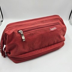 BAGGALLINI Travel Jewelry Cosmetic Toiletry Bag Burnt Orange Red Packable EUC