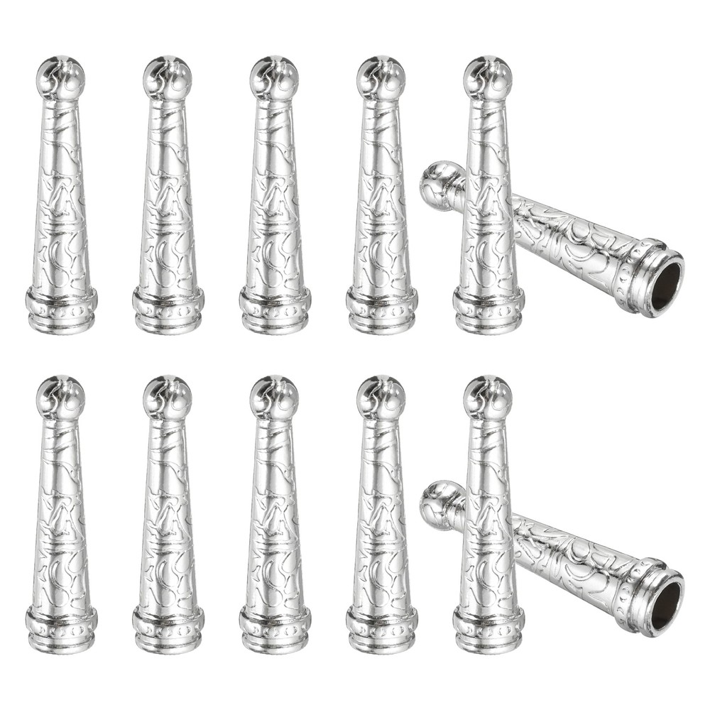 12Pcs for Bolo Tie 1.2&Prime; Baroque Alloy Replacement Tips, Light Silver
