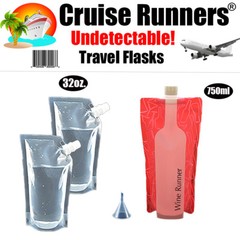 Cruise Ship Flask Kit Rum Runner Sneak Smuggle Alcohol Liquor Booze Wine Plastic