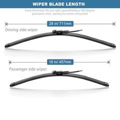 « AllSeason Silicone Wiper Blades for Tesla Model X Front 28” & 18” Pair »