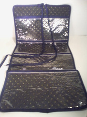 Gently Used Fabric Travel Toiletry Organizer Black Green Floral 25 » x 13 »