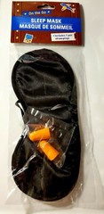 ON THE GO SLEEP MASK & EAR PLUGS. BLACK