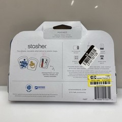 Stasher Reusable Silicone Travel Accessories Bag Pocket Set – 2pk