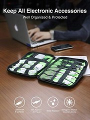 Universal Protective Travel Case for Small Electronics cable Accessories – Black