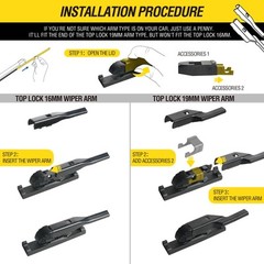 Limpiaparabrisas Universal 26 y 16 Pulgadas Para Honda Accord TOYOTA Corolla Set