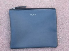 Genuine TUMI for Delta Grey Small Pouch Zippered Soft Sided Travel Case Bag