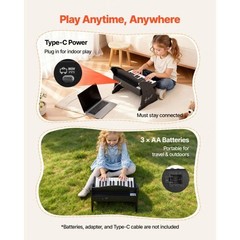 Kids Piano Keyboard, 25 Keys Wooden Digital Piano for Kids, Mini Music Education