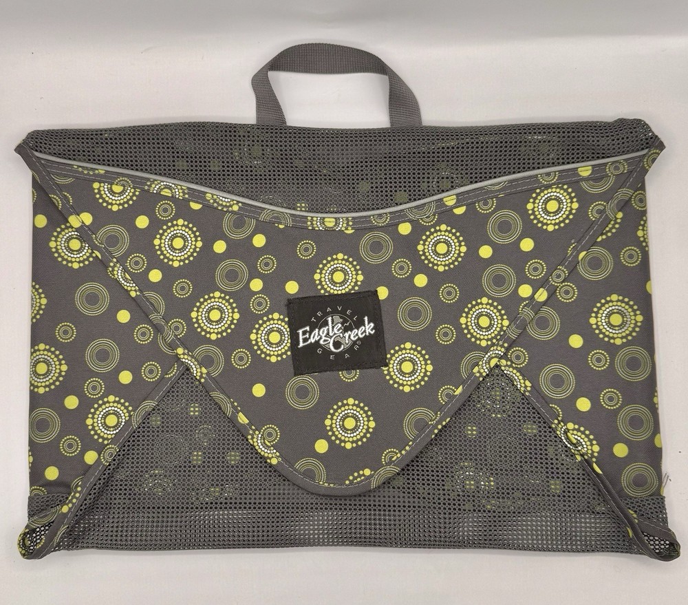 2 Qty. Eagle Creek Pack It Medium Garment Folder 16” Black w/Green Circles