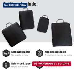 PANDA JOYS 4 Set Compression Packing Cubes Travel – Travel Accessories Expandabl
