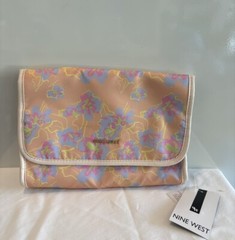 Nine West Hanging Cosmetics Travel Organizer Floral Print Pastel