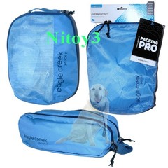 Eagle Creek Pack-It® Overnight 3-Piece Set Isolate-Reveal Cube-Toiletry Bag Blue