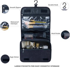 Large Waterproof Toiletry Bag with Hanging Hook for Travel – Unisex Design
