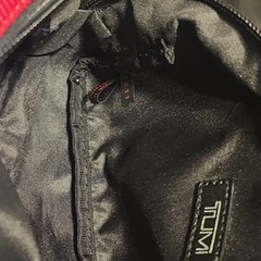 TUMI Travel Kit Medium Accessory Pouch Bag Kit Toiletry Red with Black Trim *