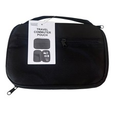 Primark Travel Commuter Pouch Black Tech Organizer Electronics Cable Case NWT