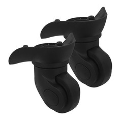 2Pcs Reusable Replacement Suitcase Wheels Black PP Pet Smooth Quiet Swivel