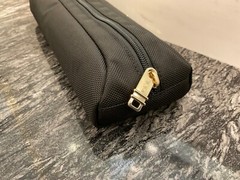 NEW – TUMI Zippered Pencil Case – Cord Pouch – Ballistic Nylon – BLACK w/ GOLD